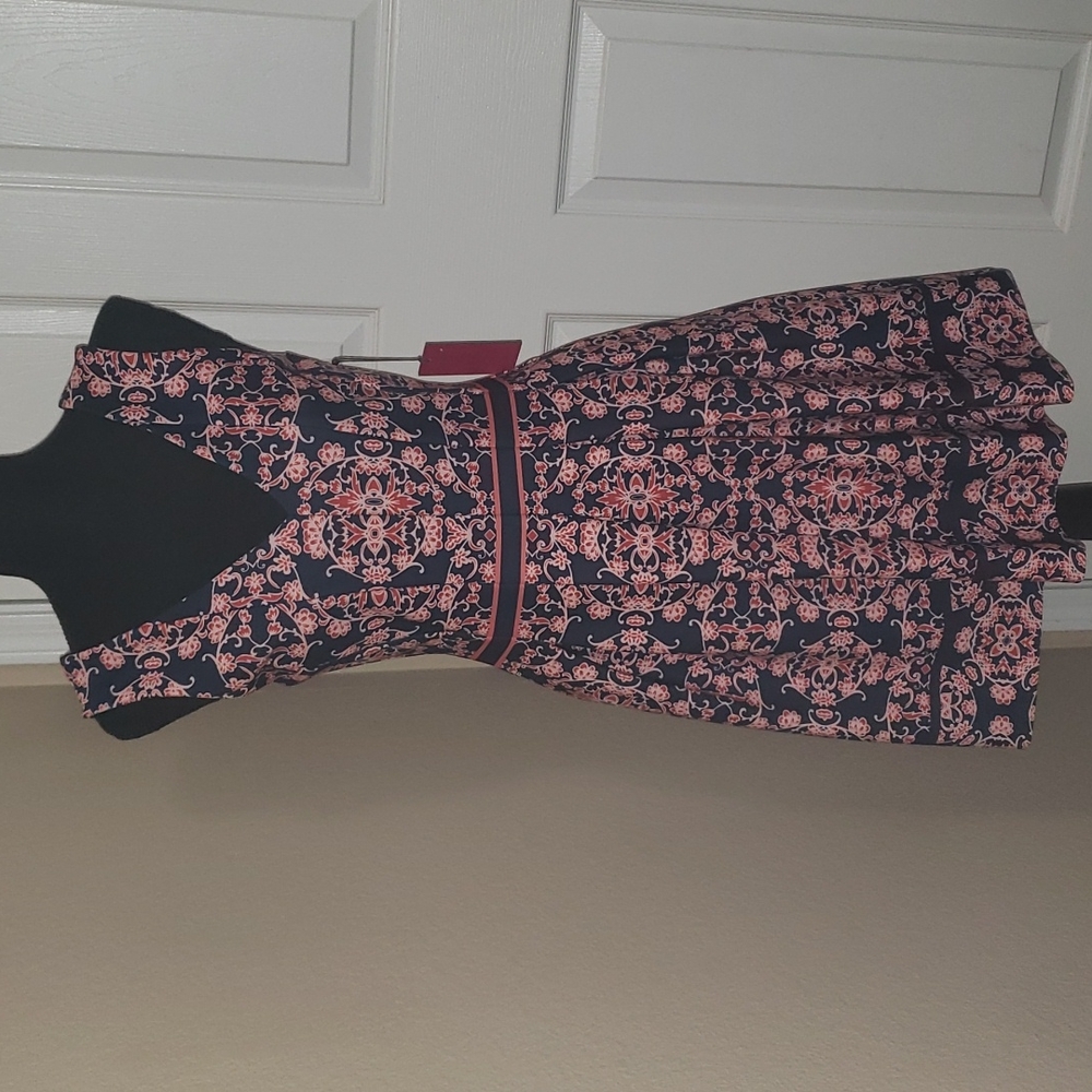 Vince Camuto V Neck Fit & Flare Dress